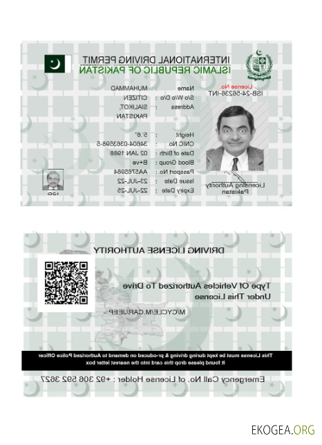 Pakistan international driving license 2022 present